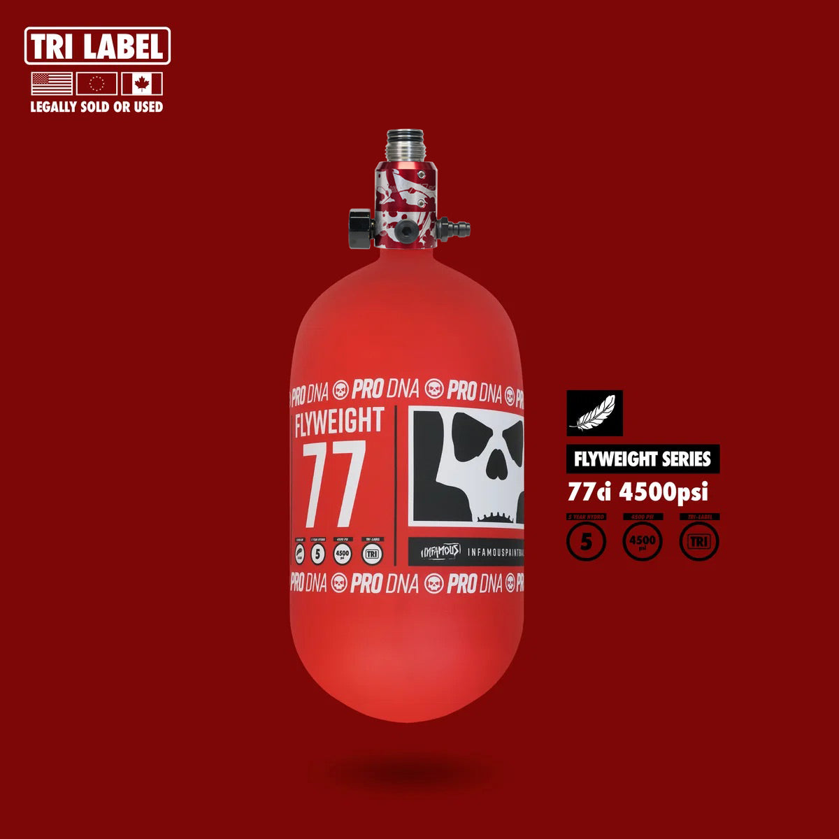 FLYWEIGHT TANK 77CI - RC SKULL RED - BLOOD SPLATTER
