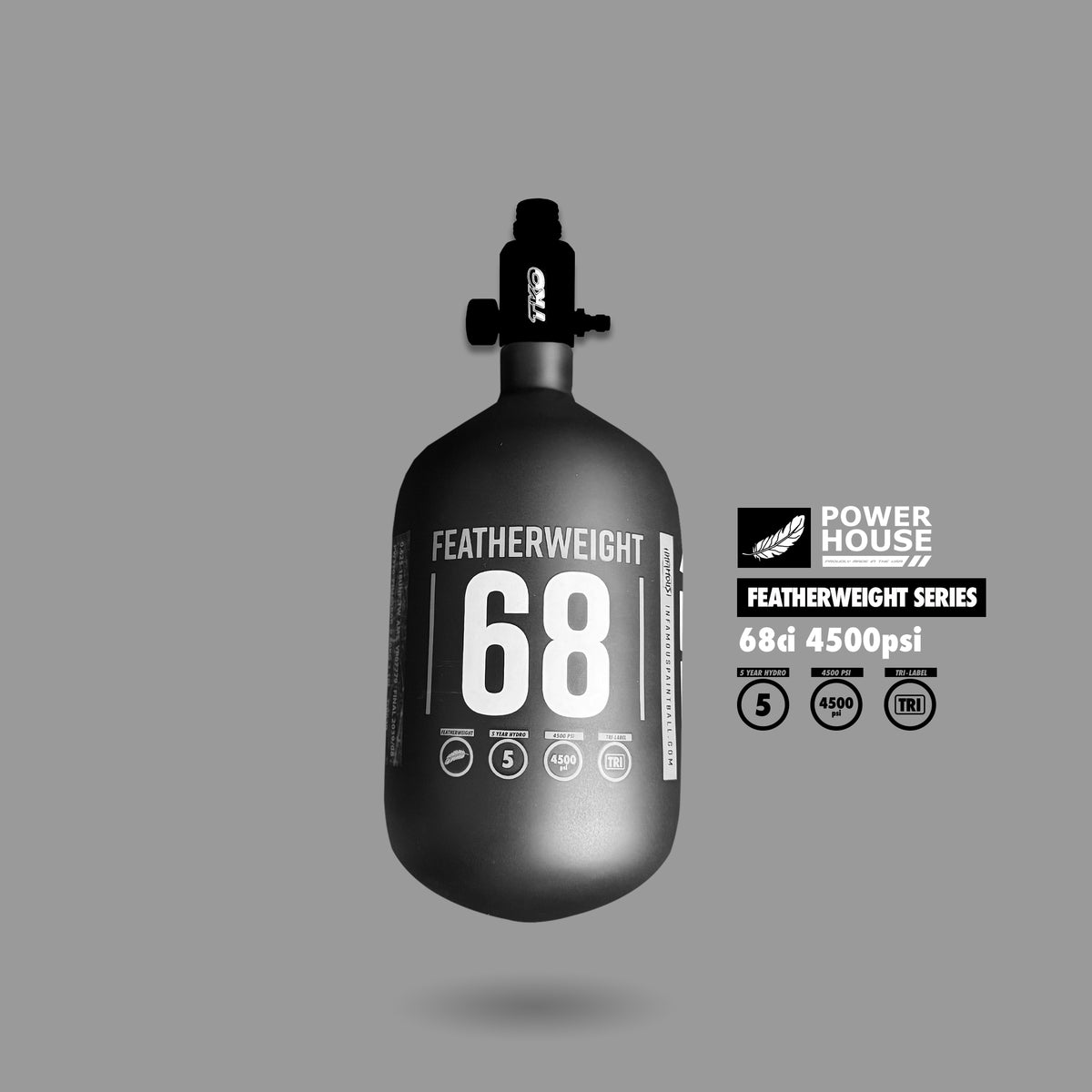 POWERHOUSE™ “FEATHERWEIGHT” AIR SYSTEM 68CI (REG &amp; BOTTLE)