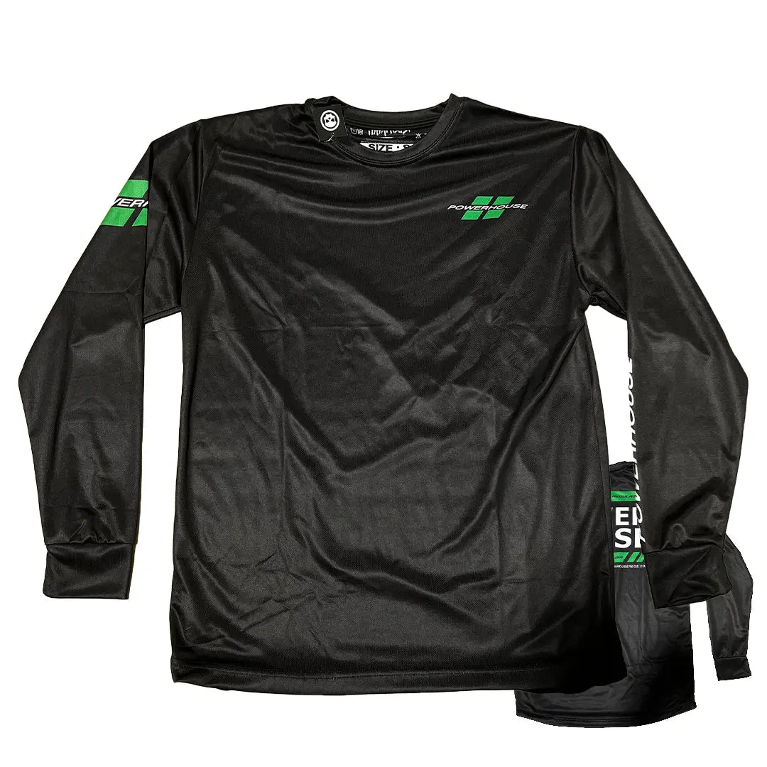 DryFit Long Sleeve - Powerhouse Green Logo Infamous Paintball