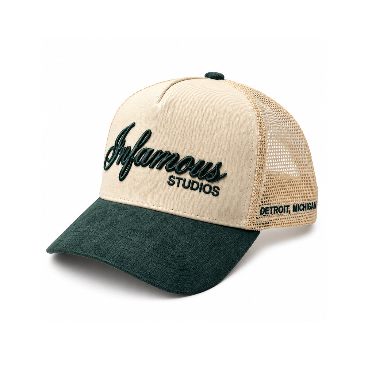 INFAMOUS™ Snapback Suede Hat - Studios - Neutral/Forest