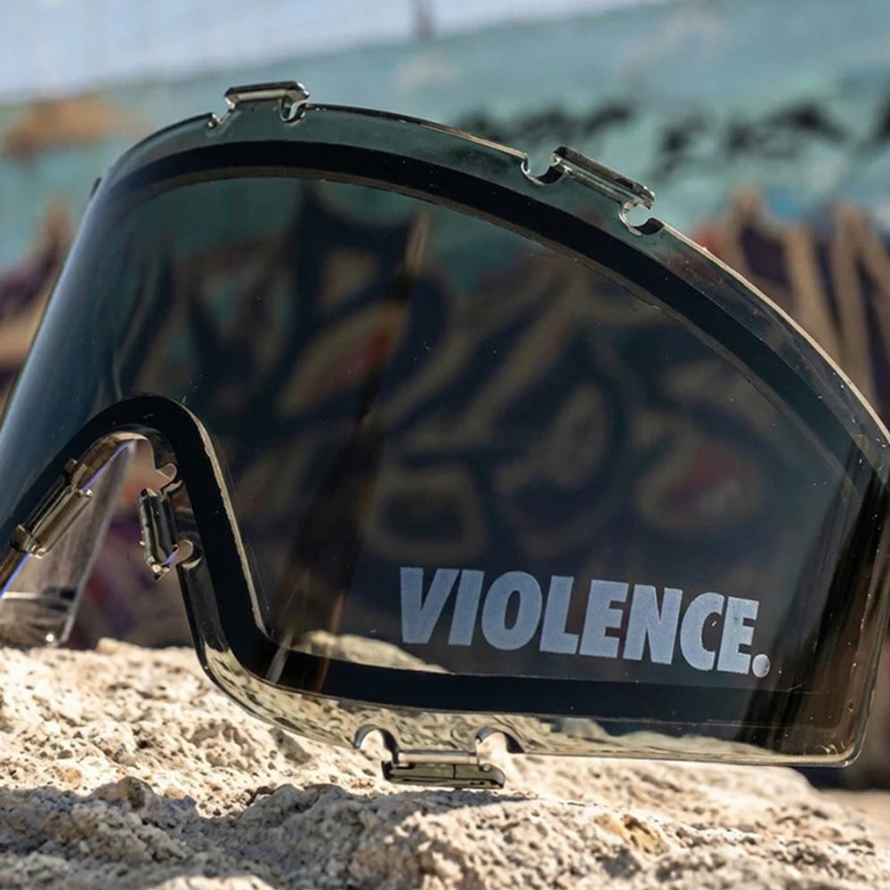 JT™ SPECTRA DUAL-PANE THERMAL REPLACEMENT LENS - SMOKE W/ SILVER VIOLENCE LOGO