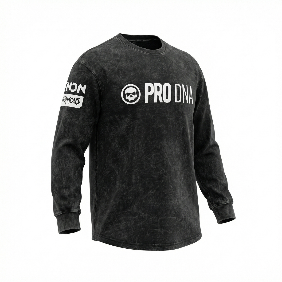 STONE WASHED LONG SLEEVE SHIRT - BLACK WASH