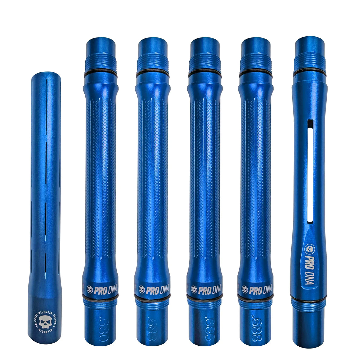 PRO DNA SILENCIO™ BARREL KIT - DUST BLUE - COCKER THREAD Infamous Paintball