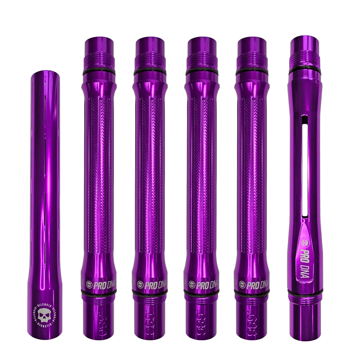 PRO DNA SILENCIO™ BARREL KIT - GLOSS PURPLE - COCKER THREAD Infamous Paintball