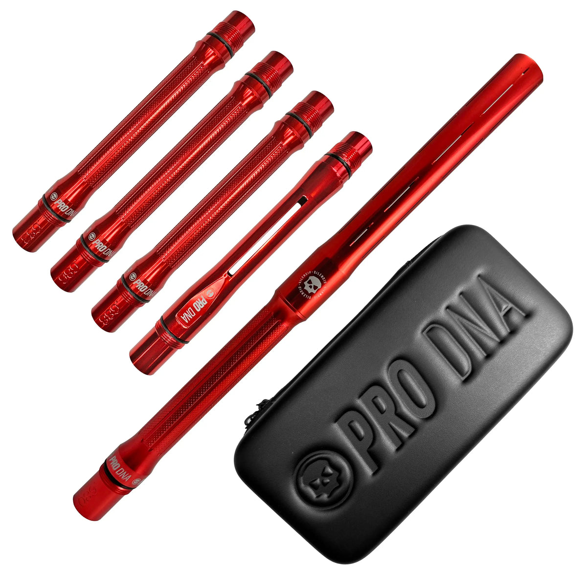 PRO DNA SILENCIO™ BARREL KIT - GLOSS RED - COCKER THREAD Infamous Paintball